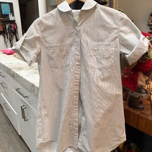 Women's Rag and Bone White Plaid Tunic Shirt.